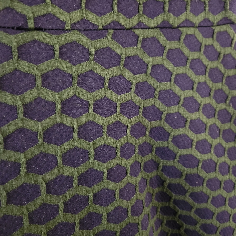 Pixley Blue and Green Casual Dress With Honeycomb Textured Pattern - Picture 7 of 12